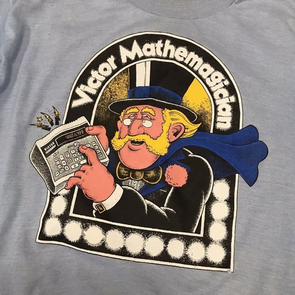 Vintage 70's Victor Mathemagician Tshirt Medalist 204 Size XL Single Stitch USA - Picture 4 of 9